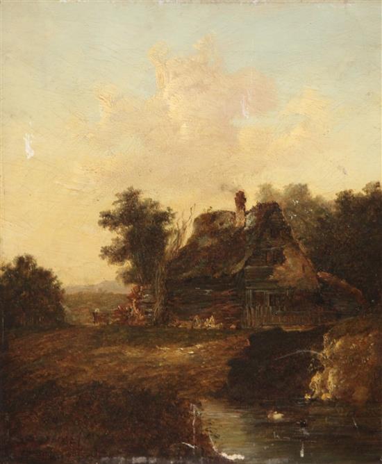 Alexander Nasmyth (1758-1840) Farmhouse in a landscape, 12 x 10in.
